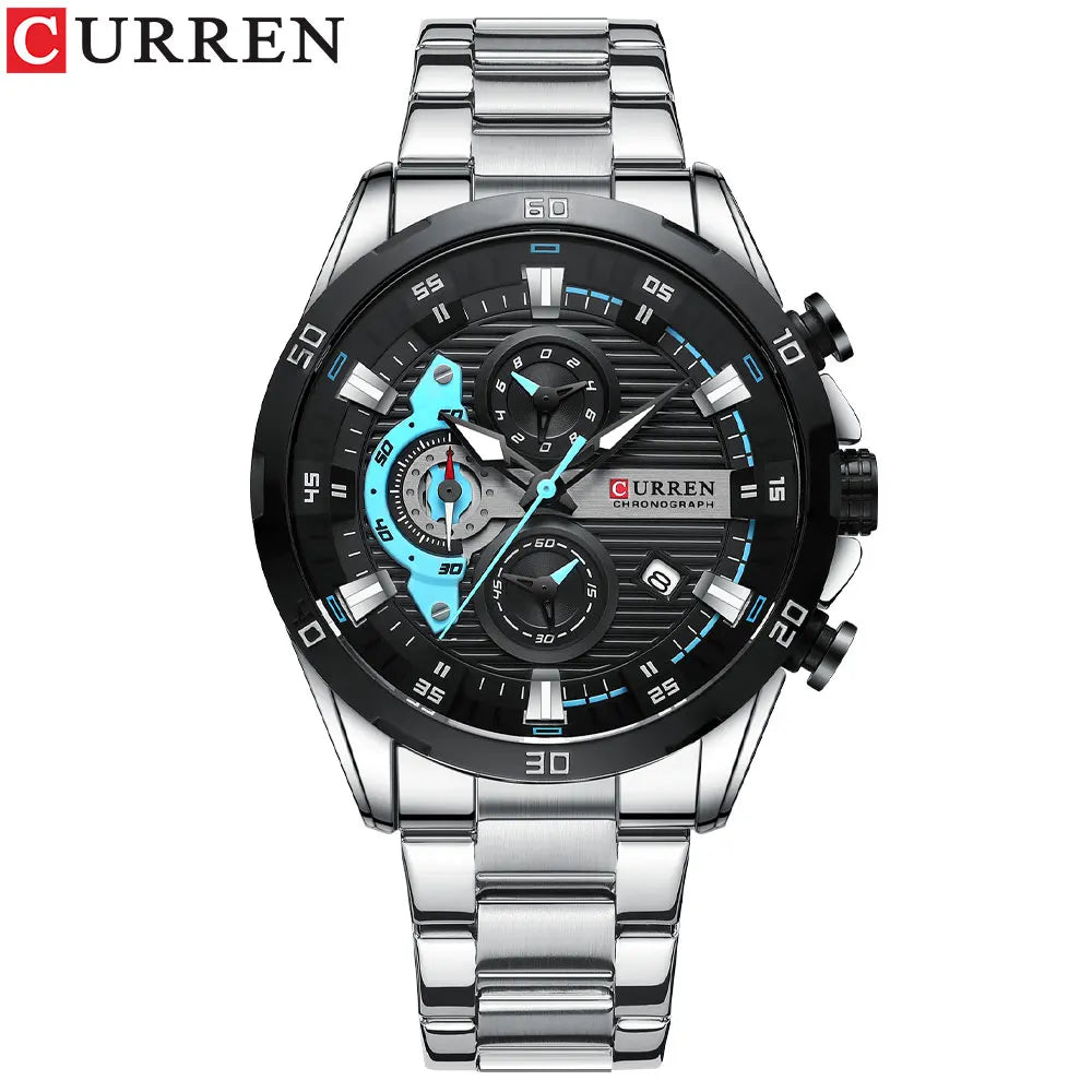 Watches For Men CURREN Man WristWatch Waterproof Chronograph Men Watch Military Top Brand Luxury StainlessSteel Sport Male Clock