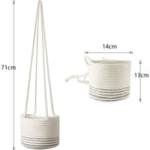 Load image into Gallery viewer, Garden Hanging Planter Woven Plant Storage Basket Indoor Outdoor Flower Holder Home Balcony Ornaments Flower Pot Patio Decor
