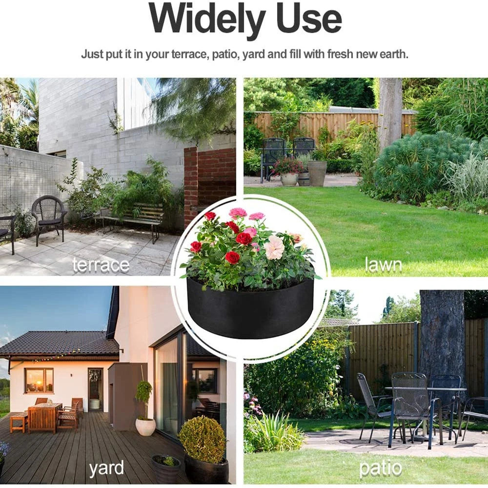 10/40/50/100 Gallons fabric garden raised bed round planting container grow bags fabric planter pot for plants nursery pot