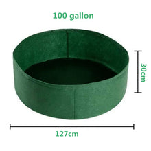 Load image into Gallery viewer, 10/40/50/100 Gallons fabric garden raised bed round planting container grow bags fabric planter pot for plants nursery pot
