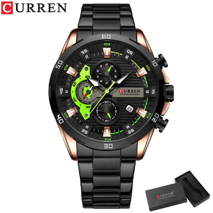 Watches For Men CURREN Man WristWatch Waterproof Chronograph Men Watch Military Top Brand Luxury StainlessSteel Sport Male Clock