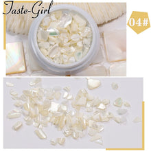Load image into Gallery viewer, 1 Pot Nails Abalone Shell Fragments Texture Natural Sea Shell 3d Charm Nail Art Decoration Slice DIY Beauty Salon Tools new
