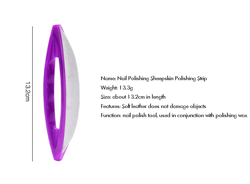 Nail Files Nail Buffers with Purple Sheep Leather, Nail File Polisher for Natural Nails, Pedicure Manicure Care Tool
