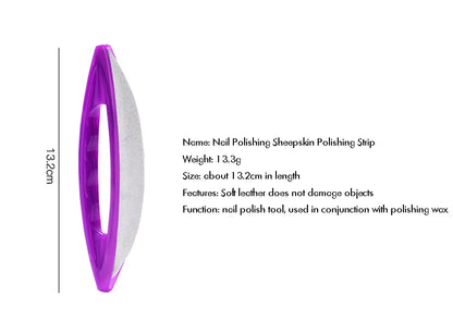 Nail Files Nail Buffers with Purple Sheep Leather, Nail File Polisher for Natural Nails, Pedicure Manicure Care Tool