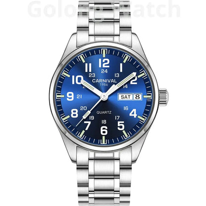 Luminous Watch Men 2020 CARNIVAL Mens Watches Top Brand Luxury Waterproof Sports Quartz Wristwatch Japan Movement Watch For Men
