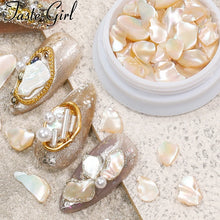 Load image into Gallery viewer, 1 Pot Nails Abalone Shell Fragments Texture Natural Sea Shell 3d Charm Nail Art Decoration Slice DIY Beauty Salon Tools new
