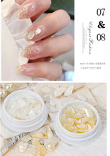 Load image into Gallery viewer, 1 Pot Nails Abalone Shell Fragments Texture Natural Sea Shell 3d Charm Nail Art Decoration Slice DIY Beauty Salon Tools new
