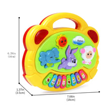 Load image into Gallery viewer, Kids Cartoon Piano Keyboard Game with Animal Sounds Flashing Light Music Baby Instrument Music Toys Educational Toys Kids Gifts
