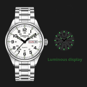 Luminous Watch Men 2020 CARNIVAL Mens Watches Top Brand Luxury Waterproof Sports Quartz Wristwatch Japan Movement Watch For Men