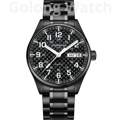 Luminous Watch Men 2020 CARNIVAL Mens Watches Top Brand Luxury Waterproof Sports Quartz Wristwatch Japan Movement Watch For Men