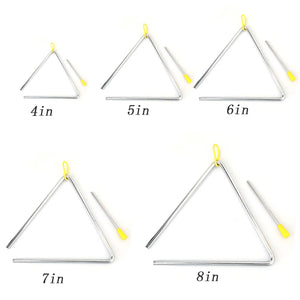 Musical Instrument Rhythm Band Educational Preschool Triangled Percussion 4/5/6/7/8/ inch