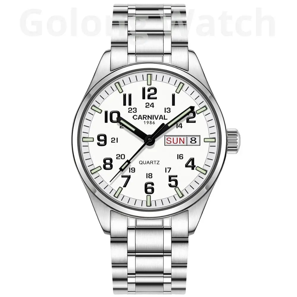 Luminous Watch Men 2020 CARNIVAL Mens Watches Top Brand Luxury Waterproof Sports Quartz Wristwatch Japan Movement Watch For Men