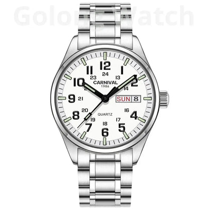 Luminous Watch Men 2020 CARNIVAL Mens Watches Top Brand Luxury Waterproof Sports Quartz Wristwatch Japan Movement Watch For Men