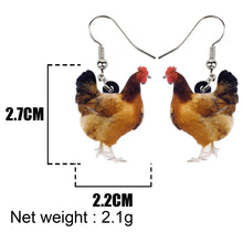 Load image into Gallery viewer, Acrylic Chicken Hen Earrings Big Long Dangle Drop Novelty Farm Fowl Jewelry For Women Girls Cartoon Animals Chicken Lady
