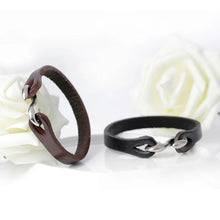 Load image into Gallery viewer, TYO New Fashion Novelty Hook Genuine Leather Bracelet Brand Vintage DIY Bandage Charm Friendship Bangles for Men Women.
