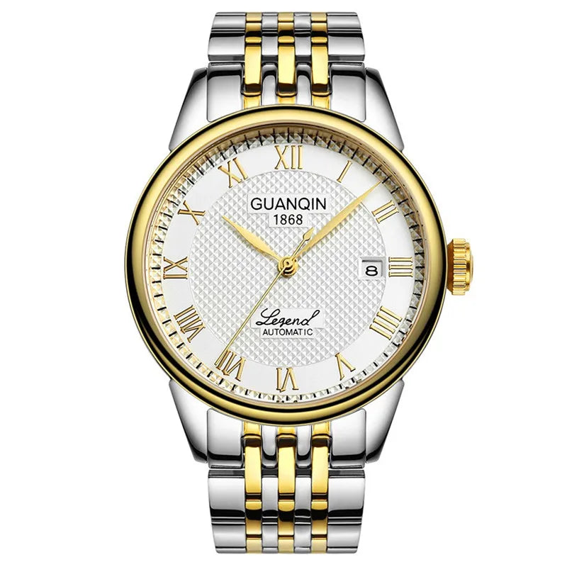 Men Watches 2025 GUANQIN Automatic Self-Wind Date Watch Mens Top Brand Luxury Mechanical Leather Wristwatch relogio masculino