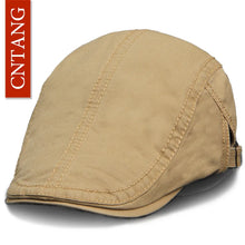 Load image into Gallery viewer, CNTANG 6 Colors Classic Solid Color Casual Berets Fashion Retro Cotton Visor Caps For Men Vintage Flat Hat Brand Summer Beret
