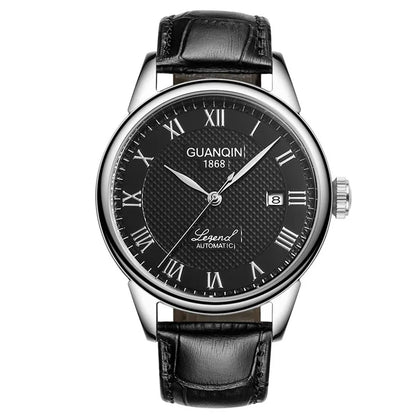 Men Watches 2025 GUANQIN Automatic Self-Wind Date Watch Mens Top Brand Luxury Mechanical Leather Wristwatch relogio masculino