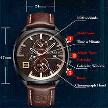 Load image into Gallery viewer, New Men Watches Top Brand Luxury CURREN Military Quartz Watch Men&#39;s Sport Wristwatch Relogio Masculino Waterproof
