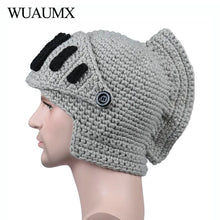 Load image into Gallery viewer, Winter Hat Roman Beanie Hats Warm Mask Knight Helmet Knitted Cap Handmade Gladiator Mask Novelty Hats
