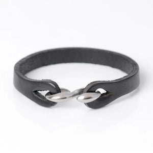 TYO New Fashion Novelty Hook Genuine Leather Bracelet Brand Vintage DIY Bandage Charm Friendship Bangles for Men Women.