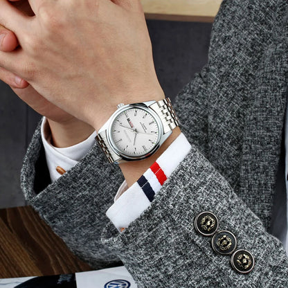 New Top Selling Fashion Luxury Wristwatch for Men Hour Date Week Display Reloj Male Clock Steel Waterproof Quartz Men's Watches