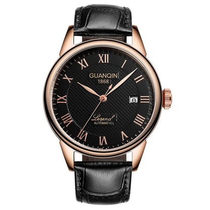 Men Watches 2025 GUANQIN Automatic Self-Wind Date Watch Mens Top Brand Luxury Mechanical Leather Wristwatch relogio masculino