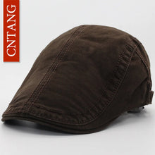 Load image into Gallery viewer, CNTANG 6 Colors Classic Solid Color Casual Berets Fashion Retro Cotton Visor Caps For Men Vintage Flat Hat Brand Summer Beret
