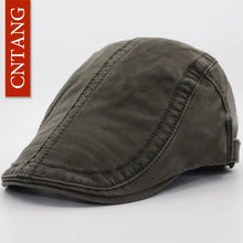 Load image into Gallery viewer, CNTANG 6 Colors Classic Solid Color Casual Berets Fashion Retro Cotton Visor Caps For Men Vintage Flat Hat Brand Summer Beret
