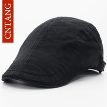 Load image into Gallery viewer, CNTANG 6 Colors Classic Solid Color Casual Berets Fashion Retro Cotton Visor Caps For Men Vintage Flat Hat Brand Summer Beret
