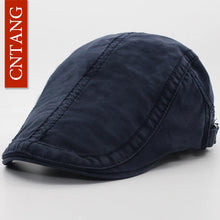 Load image into Gallery viewer, CNTANG 6 Colors Classic Solid Color Casual Berets Fashion Retro Cotton Visor Caps For Men Vintage Flat Hat Brand Summer Beret
