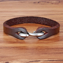 Load image into Gallery viewer, TYO New Fashion Novelty Hook Genuine Leather Bracelet Brand Vintage DIY Bandage Charm Friendship Bangles for Men Women.
