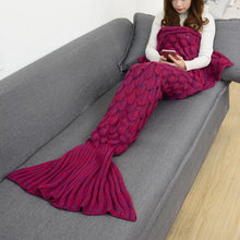 Load image into Gallery viewer, Mermaid Blanket Mystical Crypted Blankets Soft Knitting Fish Tail Blanket Costume Birthday Gifts For Girls
