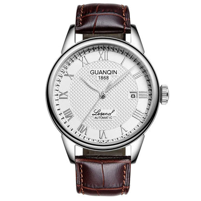 Men Watches 2025 GUANQIN Automatic Self-Wind Date Watch Mens Top Brand Luxury Mechanical Leather Wristwatch relogio masculino