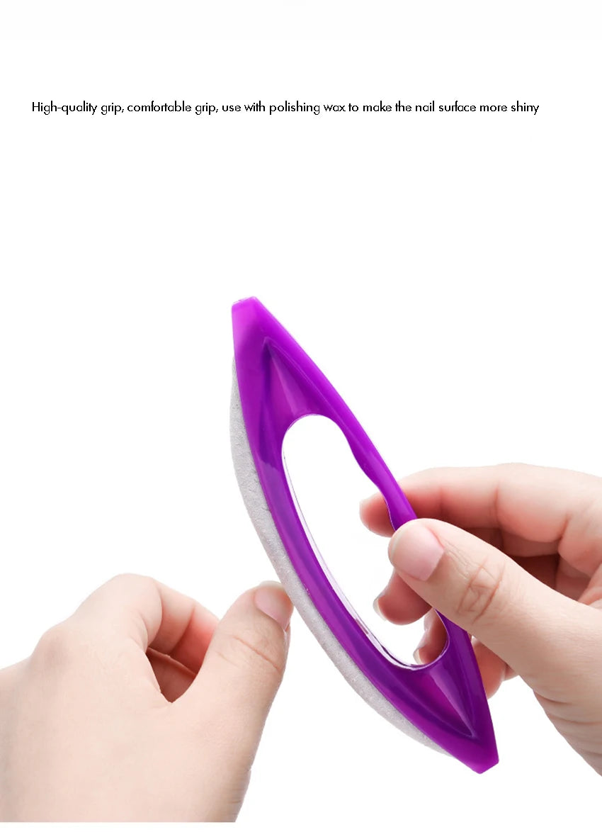Nail Files Nail Buffers with Purple Sheep Leather, Nail File Polisher for Natural Nails, Pedicure Manicure Care Tool