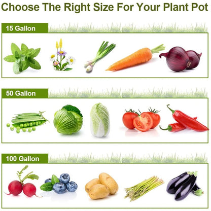 10/40/50/100 Gallons fabric garden raised bed round planting container grow bags fabric planter pot for plants nursery pot