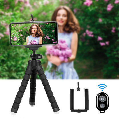 Camera Phone Tripod Portable Adjustable Stand Mount Holder Clip Bluetooth-compatible Remote Control For Cellphone Mobile Phone