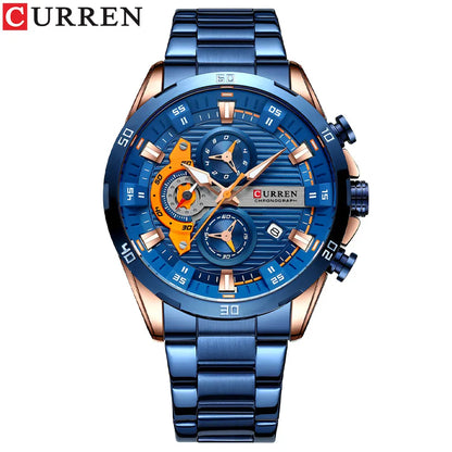 Watches For Men CURREN Man WristWatch Waterproof Chronograph Men Watch Military Top Brand Luxury StainlessSteel Sport Male Clock