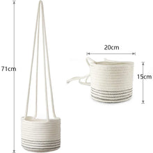 Load image into Gallery viewer, Garden Hanging Planter Woven Plant Storage Basket Indoor Outdoor Flower Holder Home Balcony Ornaments Flower Pot Patio Decor
