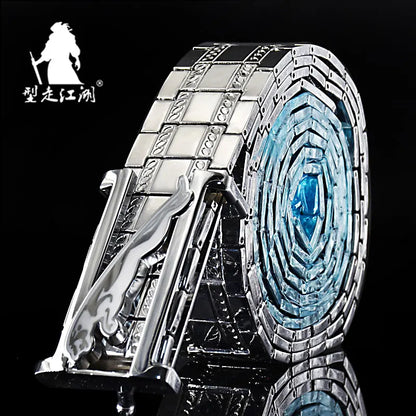 Mens belts Stainless steel Belt metal waistband goth Punk style luxury designer Panther Buckle Strap self-defense Belt male