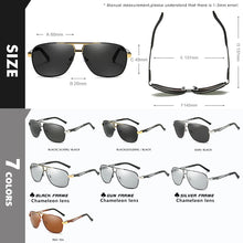 Load image into Gallery viewer, Top Aluminum Magnesium Square Polarized  Photochromic Sunglasses Men Sun Glasses Military Safety Driving Oculos De Sol Masculino
