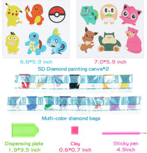 Load image into Gallery viewer, Children's Handmade Diamond Painting Sitcker Pokemon Kit Digital Rod-Shaped Diamond Painting Kit For Cartoon Nnimals Easy to DIY
