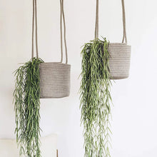 Load image into Gallery viewer, Garden Hanging Planter Woven Plant Storage Basket Indoor Outdoor Flower Holder Home Balcony Ornaments Flower Pot Patio Decor
