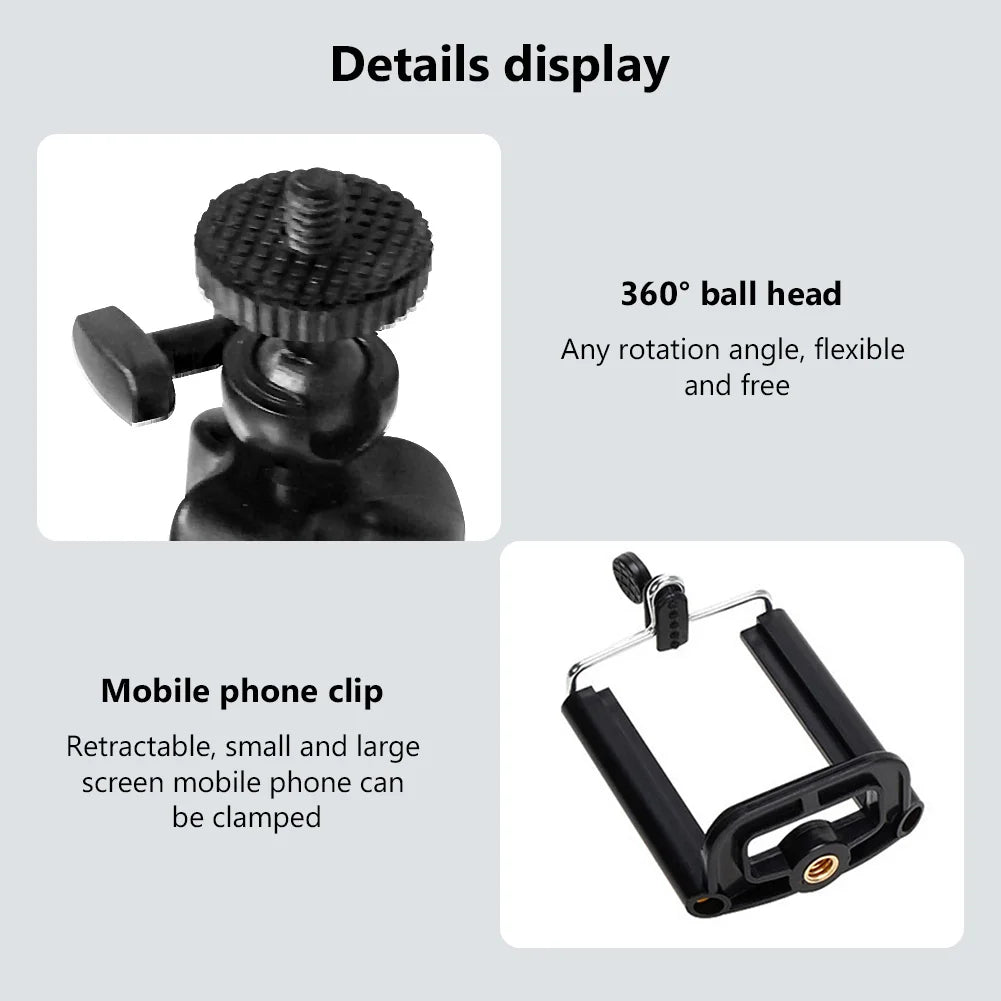 Camera Phone Tripod Portable Adjustable Stand Mount Holder Clip Bluetooth-compatible Remote Control For Cellphone Mobile Phone