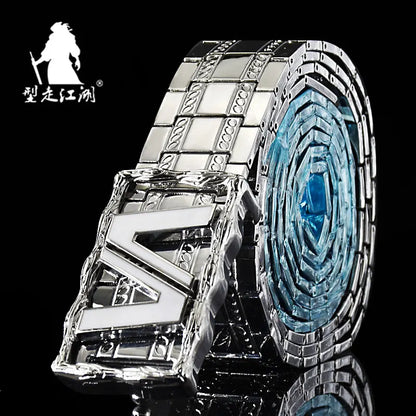 Mens belts Stainless steel Belt metal waistband goth Punk style luxury designer Panther Buckle Strap self-defense Belt male