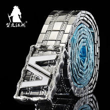 Load image into Gallery viewer, Mens belts Stainless steel Belt metal waistband goth Punk style luxury designer Panther Buckle Strap self-defense Belt male
