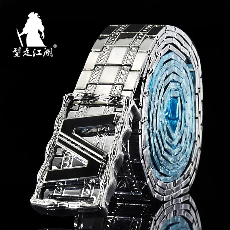 Mens belts Stainless steel Belt metal waistband goth Punk style luxury designer Panther Buckle Strap self-defense Belt male