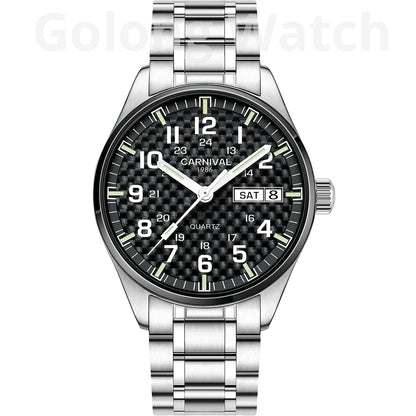 Luminous Watch Men 2020 CARNIVAL Mens Watches Top Brand Luxury Waterproof Sports Quartz Wristwatch Japan Movement Watch For Men