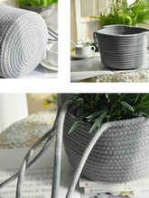 Load image into Gallery viewer, Garden Hanging Planter Woven Plant Storage Basket Indoor Outdoor Flower Holder Home Balcony Ornaments Flower Pot Patio Decor
