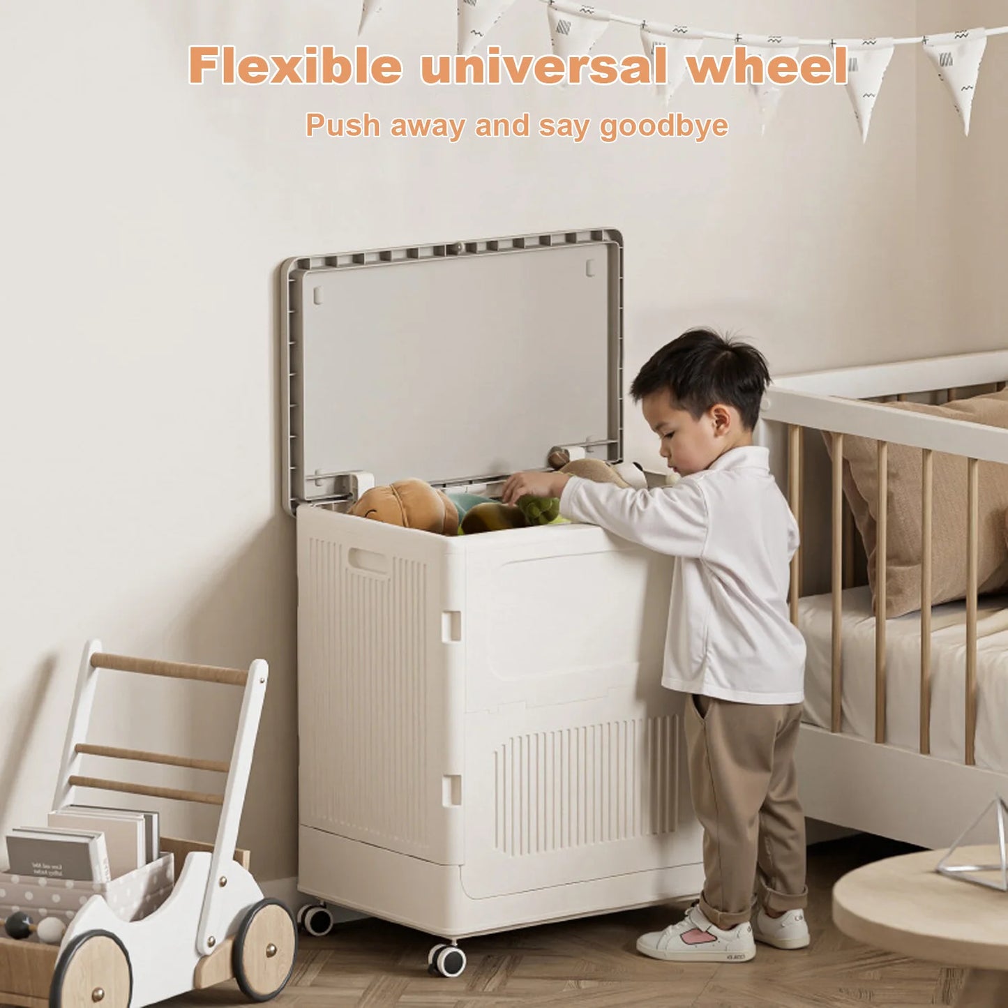 Rolling Laundry Hamper 123L Large Capacity Clothes Hampers for Laundry,Plastic Collapsible Laundry Baskets with Wheels and Lid